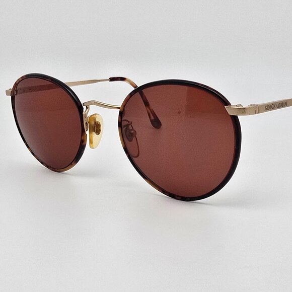 Giorgio Armani 145 732 Dark Tortoise Matte Gold Frame Brown Lens Sunglasses 51mm - Picture 1 of 12